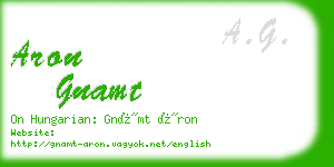 aron gnamt business card